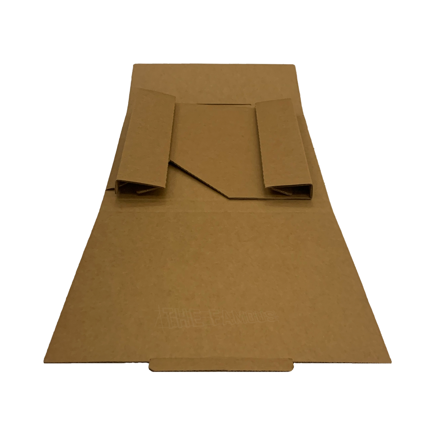 The Famous 12-inch vinyl record mailer in recycled corrugate, unfolded