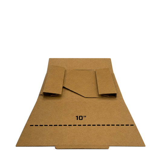 10-inch vinyl record mailer in recycled corrugate, unfolded
