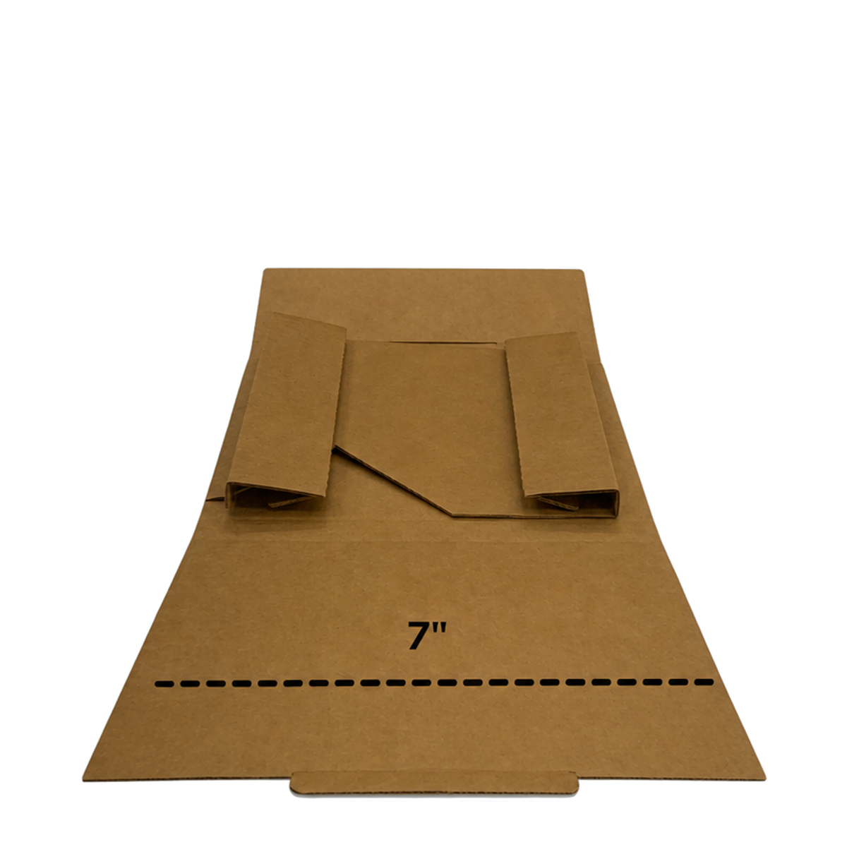 7-inch vinyl record mailer in recycled corrugate, unfolded